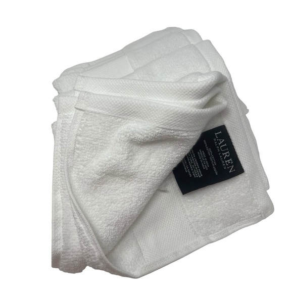 Lauren Ralph Lauren Wescott Sailcloth White set of 6 Wash cloths NWT - Picture 5 of 7